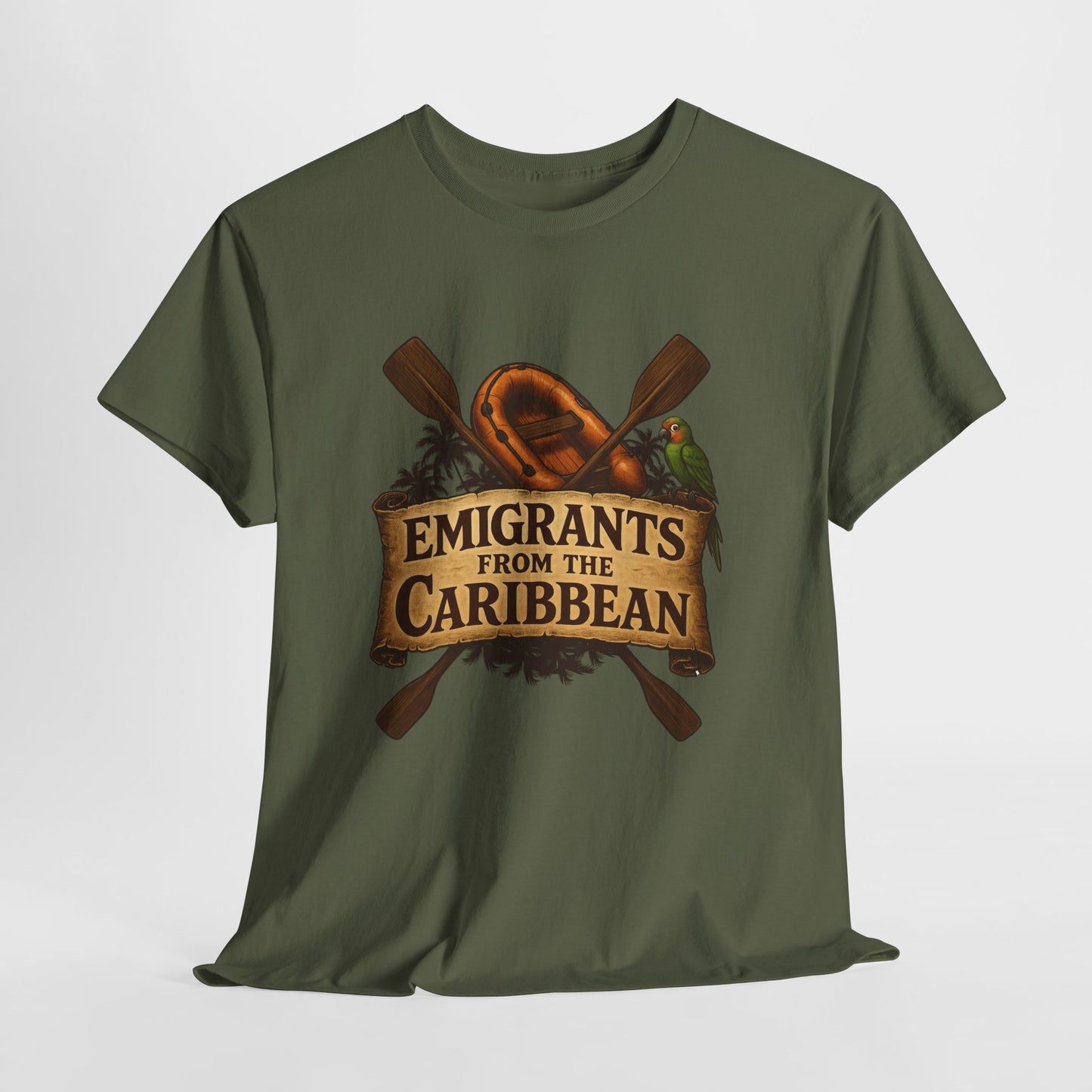 Emigrants from the Caribbean - Funny Pirate-Style Tropical Escape T-Shirt