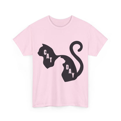 Cat Day Minimalist Black Cat Silhouette T-Shirt