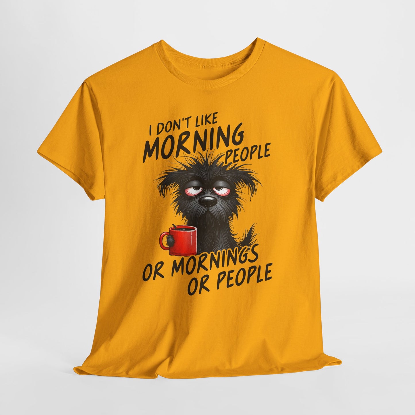 Grumpy Morning Dog T-Shirt - Funny Coffee Tee