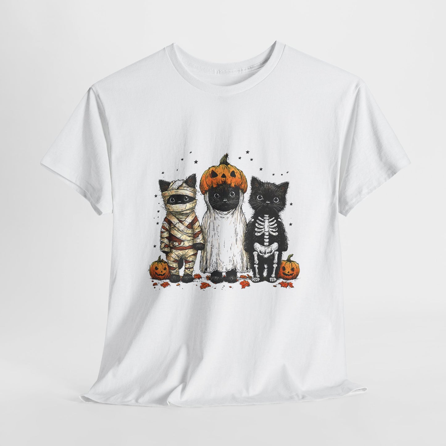 Black Cat Halloween Shirt - Mummy Ghost Skeleton Cats