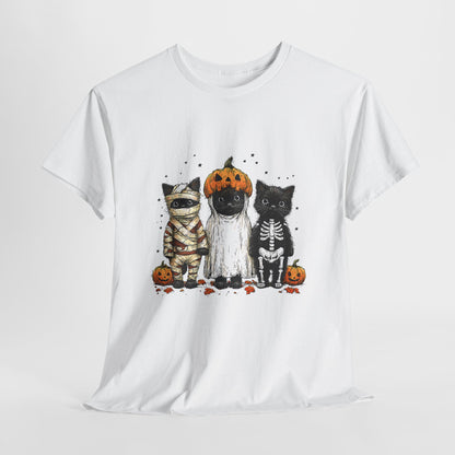 Black Cat Halloween Shirt - Mummy Ghost Skeleton Cats