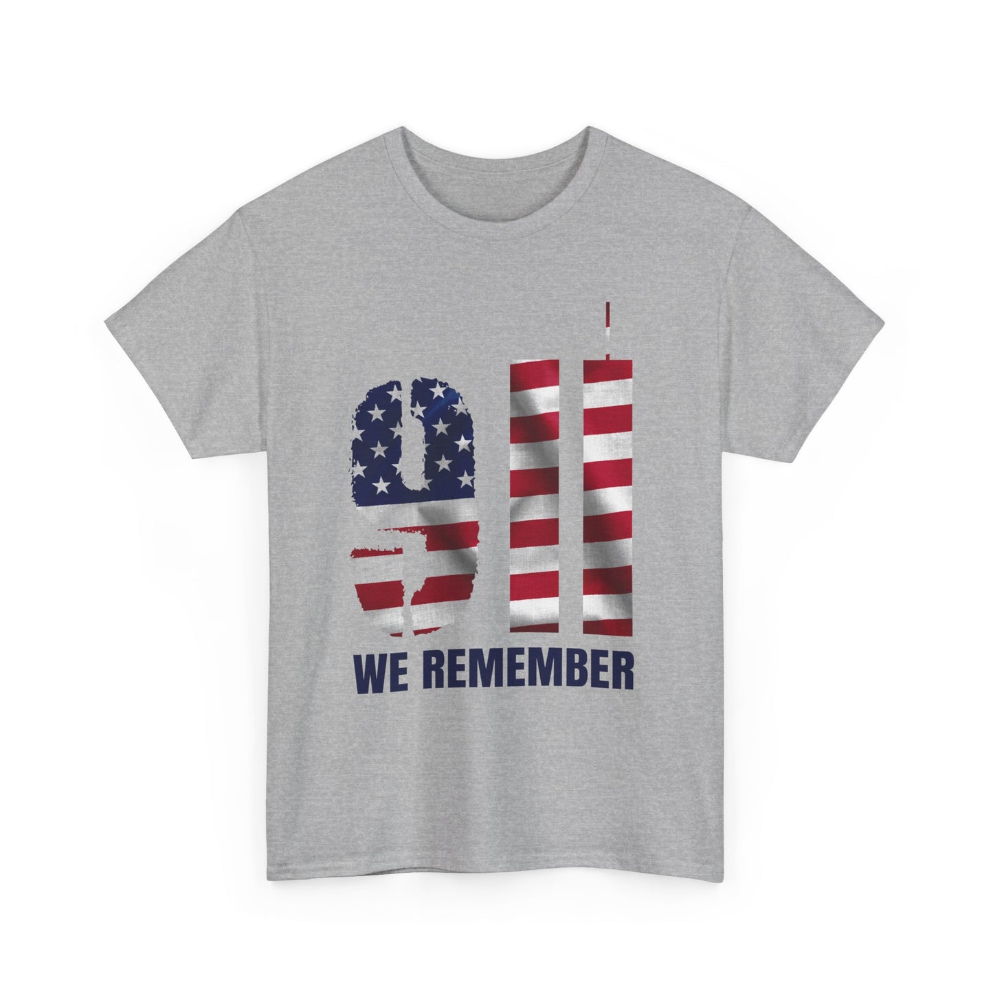 9/11 We Remember T-Shirt - American Flag Twin Towers Memorial Tee