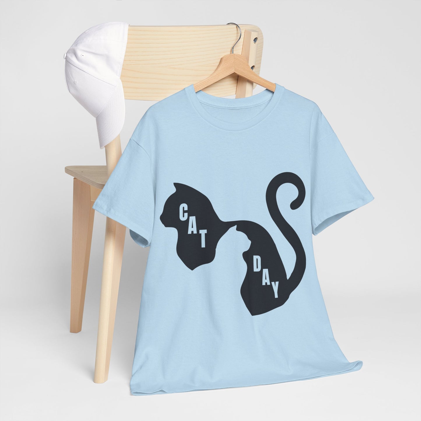 Cat Day Minimalist Black Cat Silhouette T-Shirt