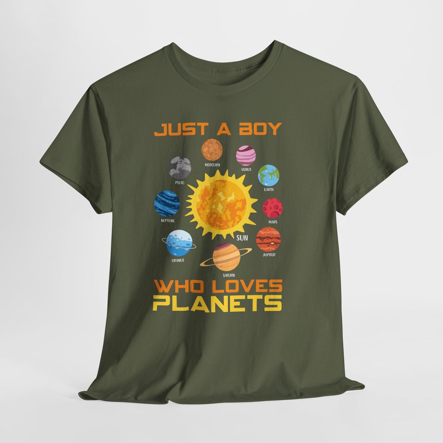 Just a Boy Who Loves Planets - Solar System Graphic Tee