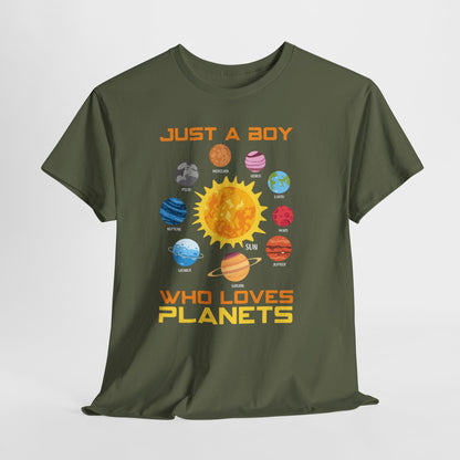 Just a Boy Who Loves Planets - Solar System Graphic Tee