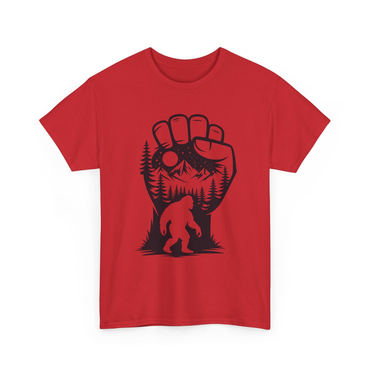 Bigfoot Forest Silhouette T-Shirt - Sasquatch Mountain Tee