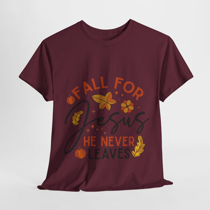 Fall For Jesus T-Shirt - Christian Faith Thanksgiving Autumn Pumpkin Tee