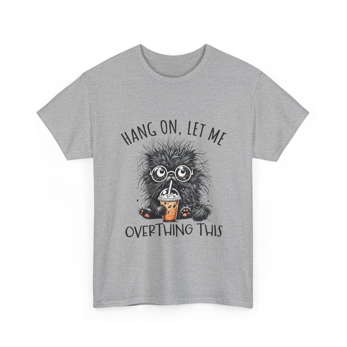 Overthinking Coffee Cat T-Shirt - Cute Nerdy Kawaii Tee