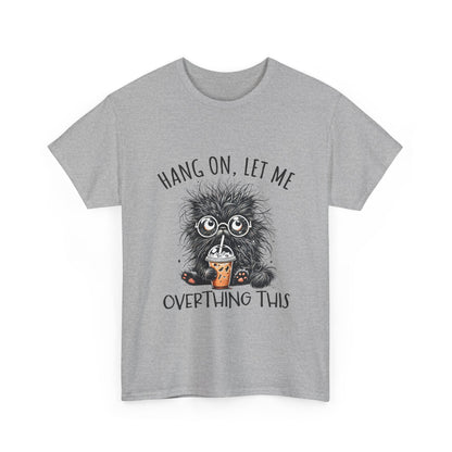 Overthinking Coffee Cat T-Shirt - Cute Nerdy Kawaii Tee