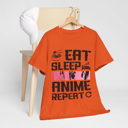 Eat Sleep Anime Repeat Shirt - Otaku Routine Tee