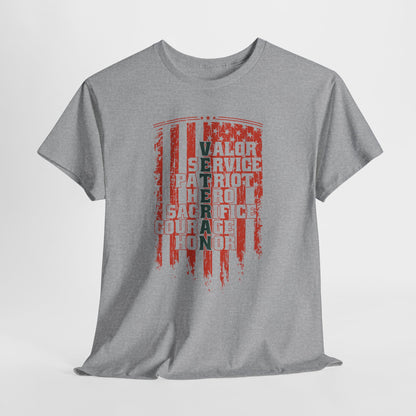 Veteran Word Art T-Shirt - Military Acronym Flag Tee