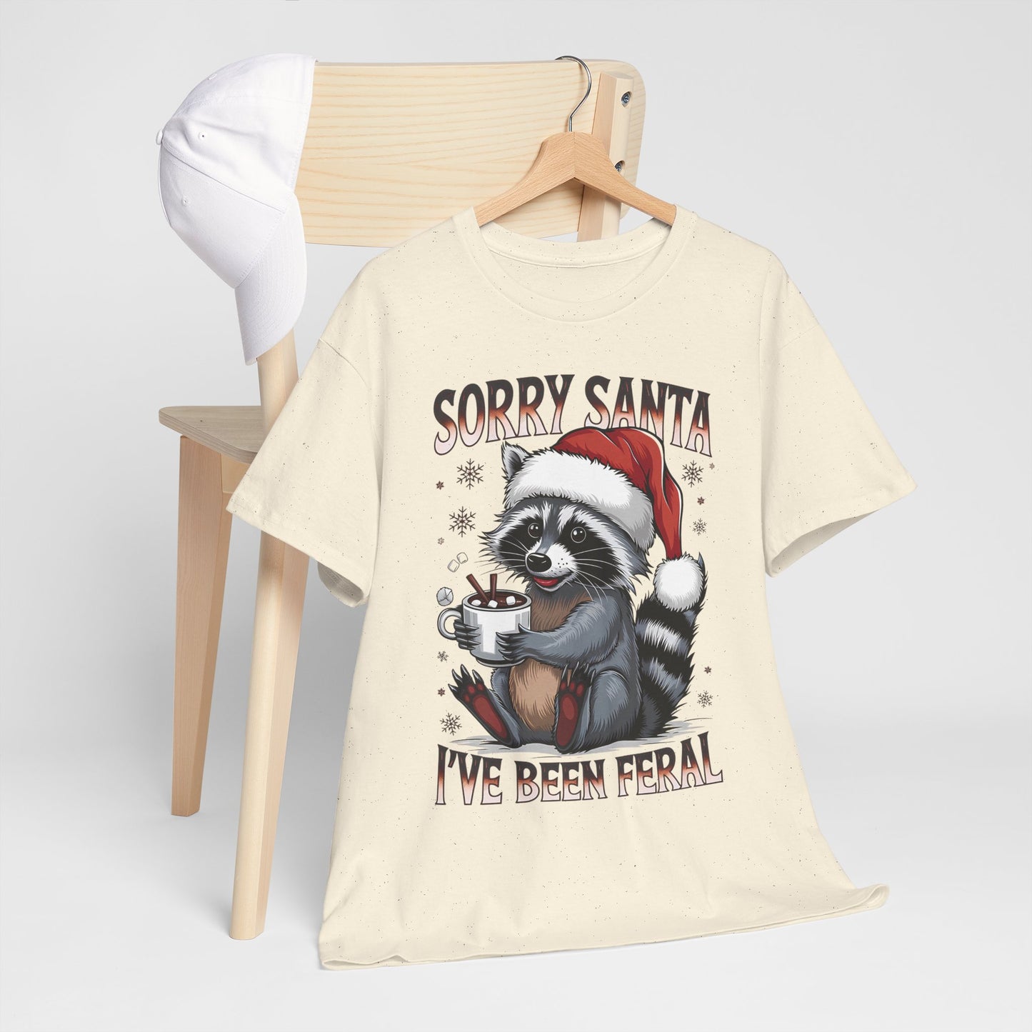 Sorry Santa I've Been Feral Shirt - Funny Raccoon Christmas Tee