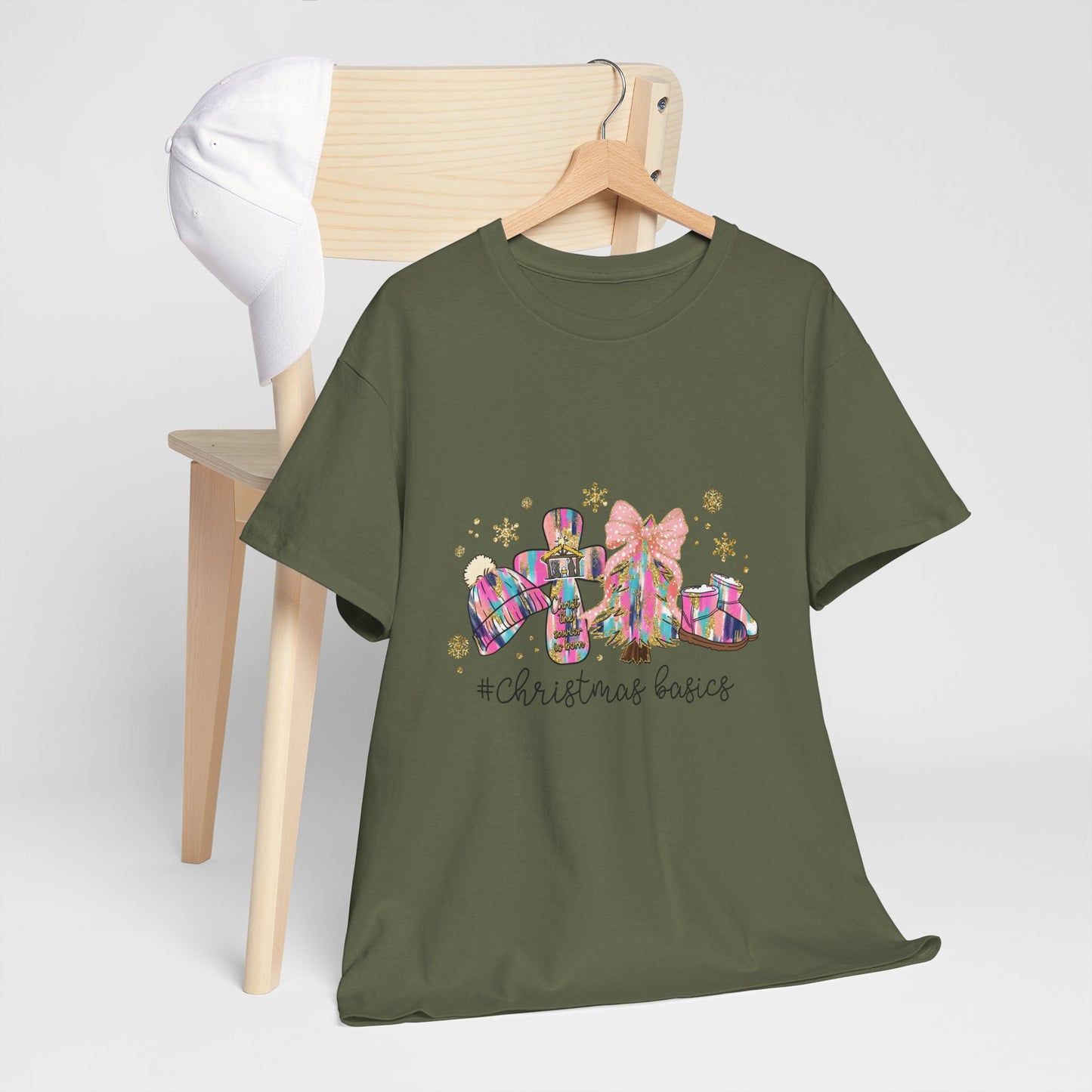 Christ the Savior Is Born T-Shirt - Pastel Nativity Cross Christmas Tee