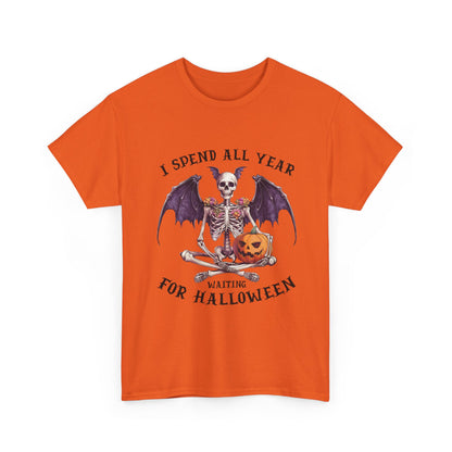 Koszulka z nietoperzowym szkieletem i dynią – gotycka koszulka na Halloween z dynią Jack-o-Lantern, upiorny prezent na święta dla kobiet i mężczyzn