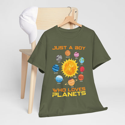 Just a Boy Who Loves Planets - Solar System Graphic Tee