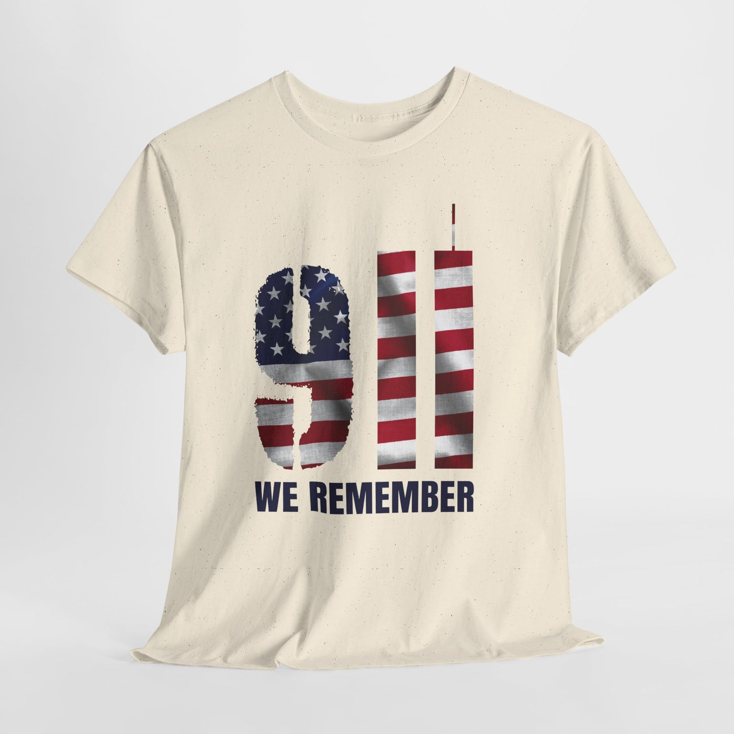 9/11 We Remember T-Shirt - American Flag Twin Towers Memorial Tee