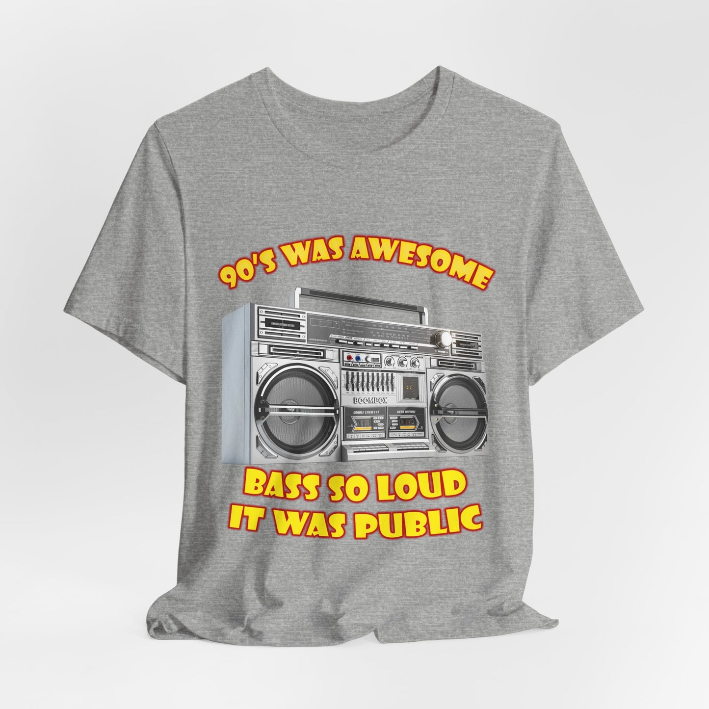 Bass So Loud It Was Public T-Shirt - Retro Boombox 90s Tee