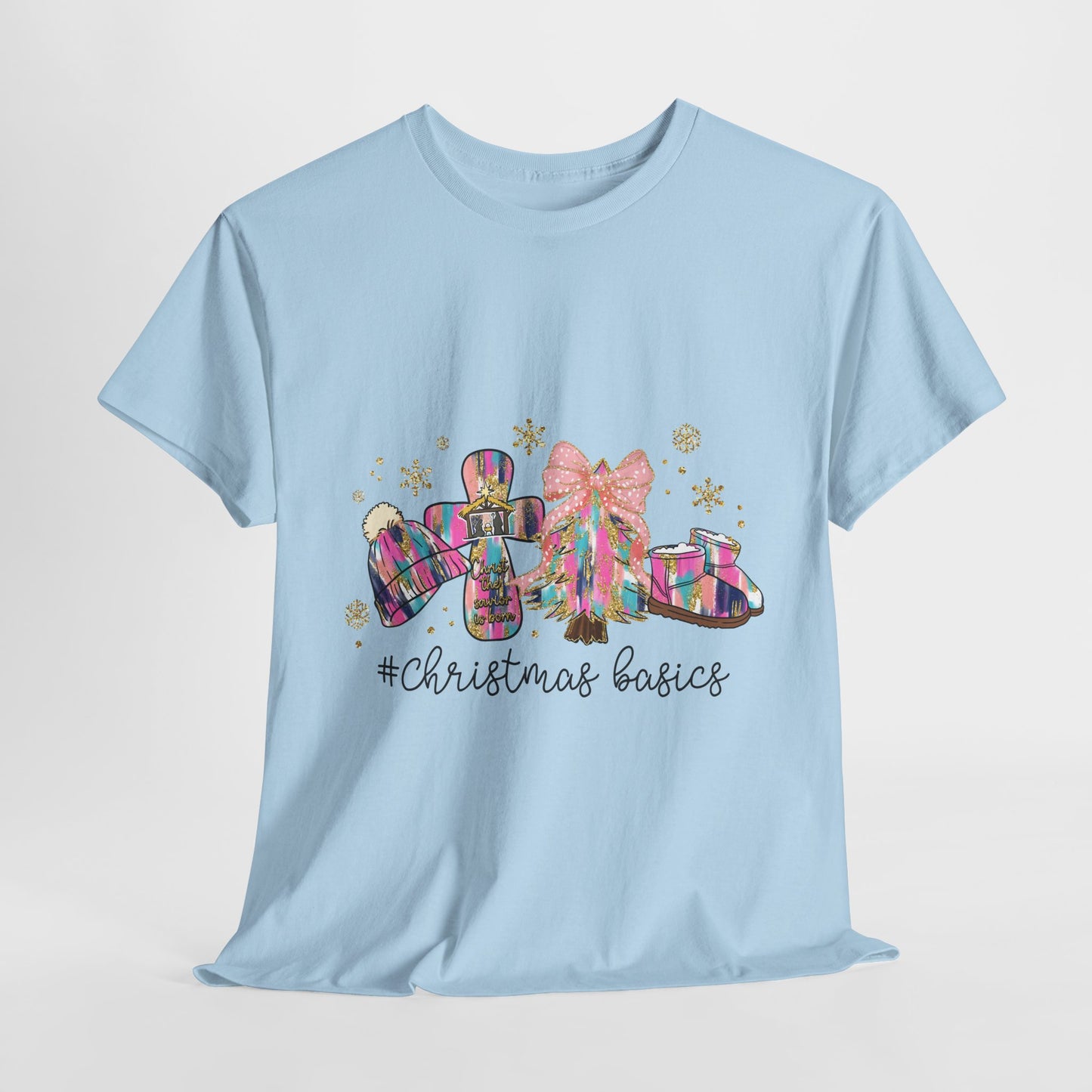 Christ the Savior Is Born T-Shirt - Pastel Nativity Cross Christmas Tee