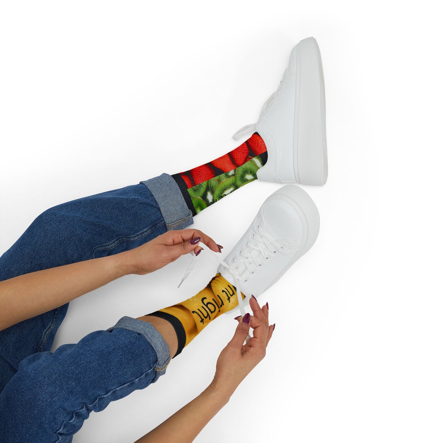 Personalisierte Socken mit Allover-Print, individuellem Namen oder Foto (Sublimationsdruck) – Geschenk