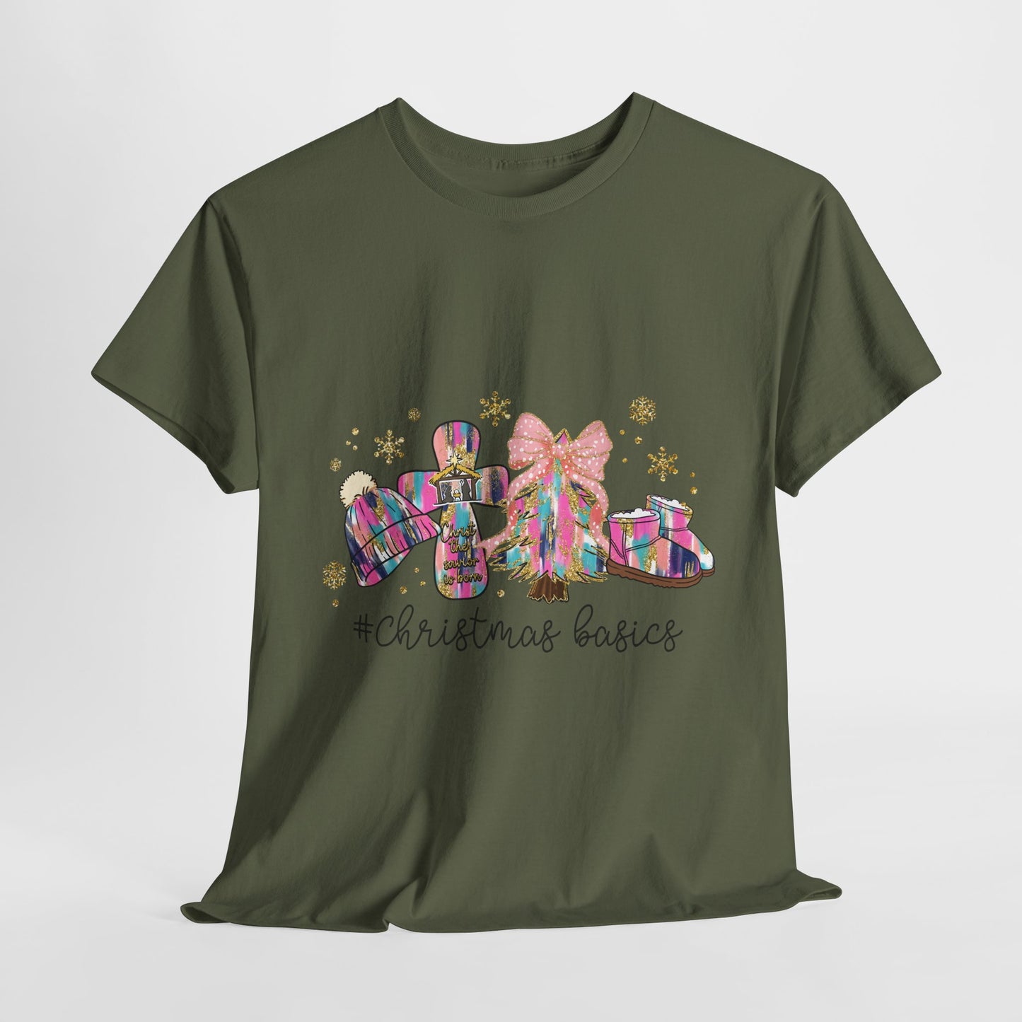 Christ the Savior Is Born T-Shirt - Pastel Nativity Cross Christmas Tee