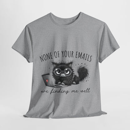 Work From Home Grumpy Cat T-Shirt - None of Your Emails Tee