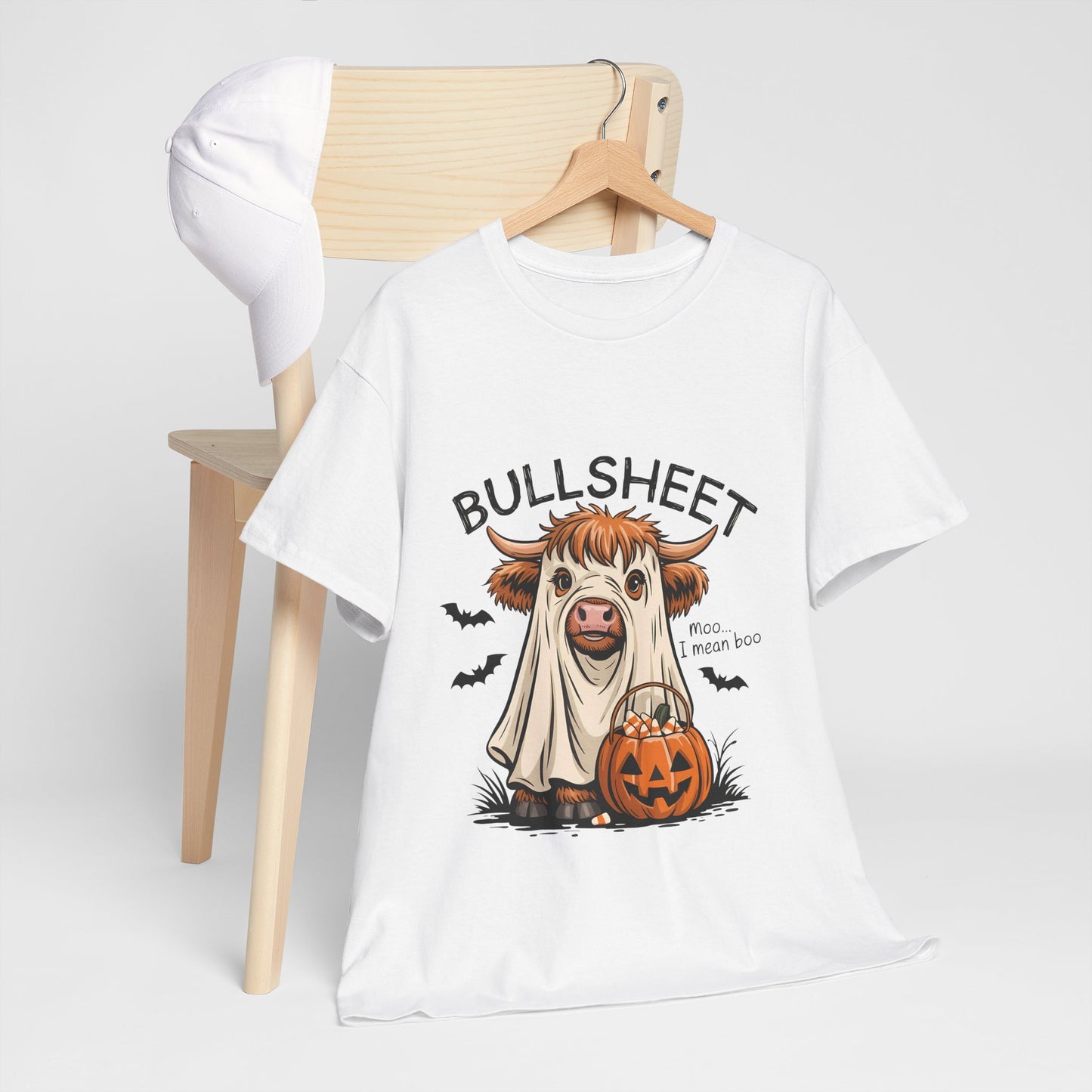 Funny Highland Cow Halloween T-Shirt - Ghost Costume Cow Tee