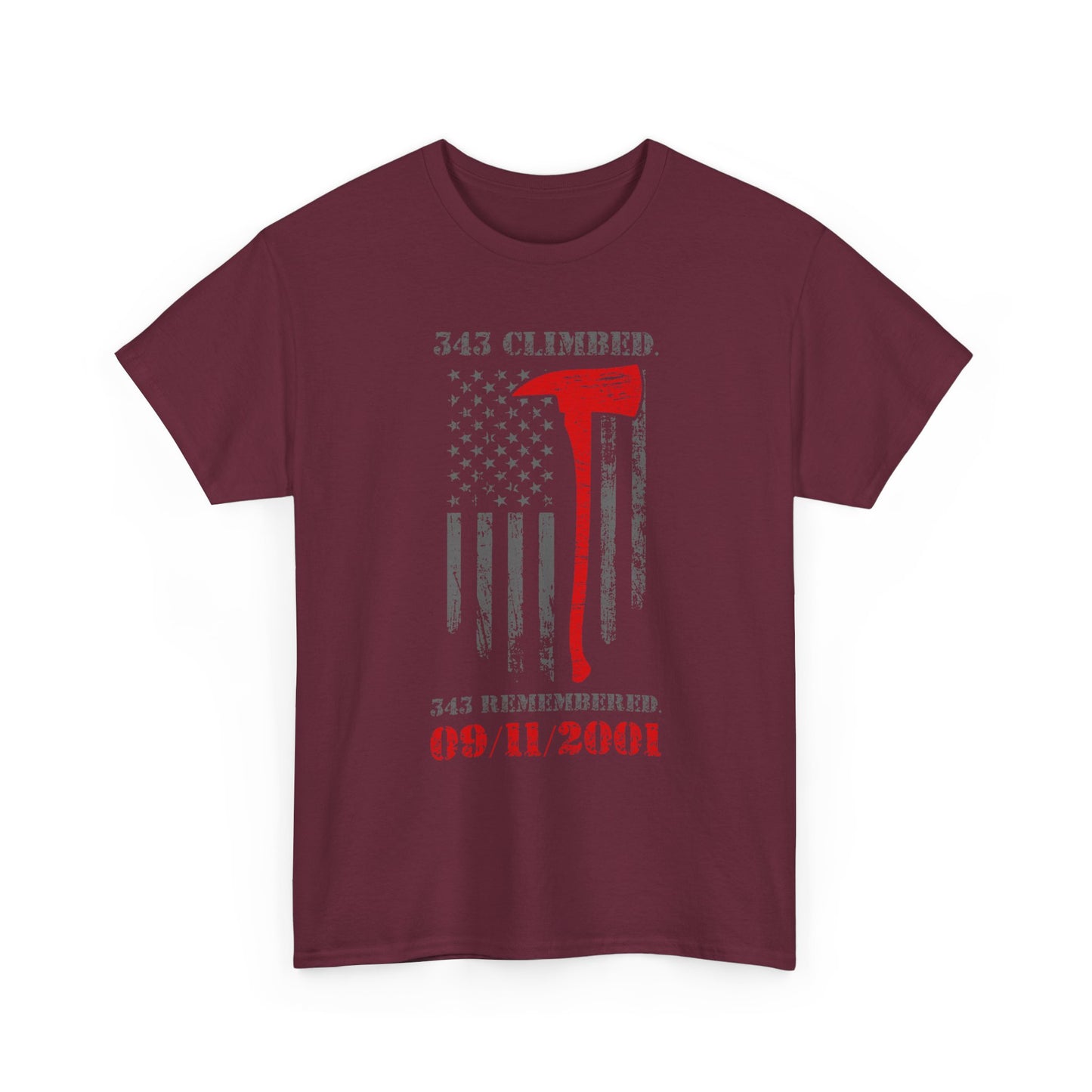 343 Climbed 343 Remembered T-Shirt - Firefighter 9/11 Memorial Tee