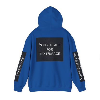 Bluza z kapturem z nadrukiem lub obrazkiem – personalizowana bluza z 4 stron, pomysł na prezent, nadruk z przodu, z tyłu i na rękawach, unisex