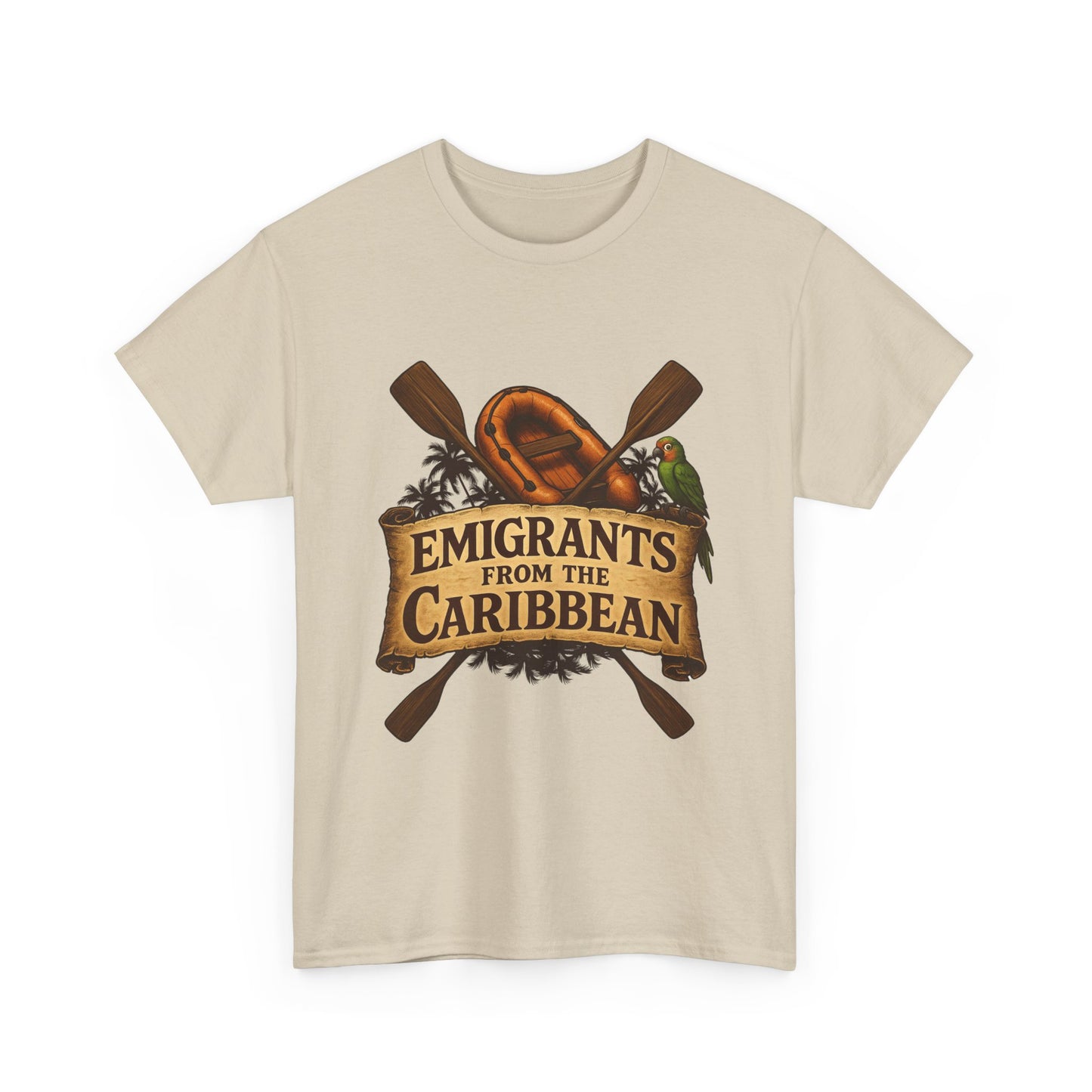 Emigrants from the Caribbean - Funny Pirate-Style Tropical Escape T-Shirt