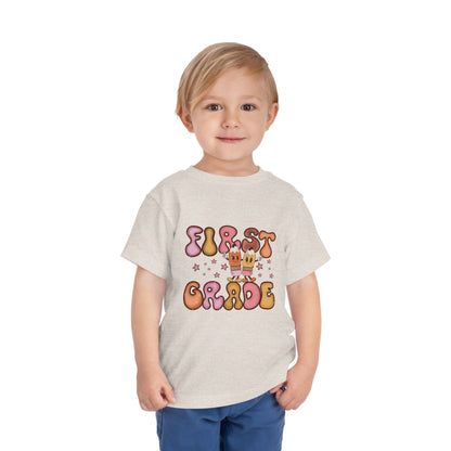 First Grade Bubble Letters T-Shirt | Cute Retro Back to School Kids Tee