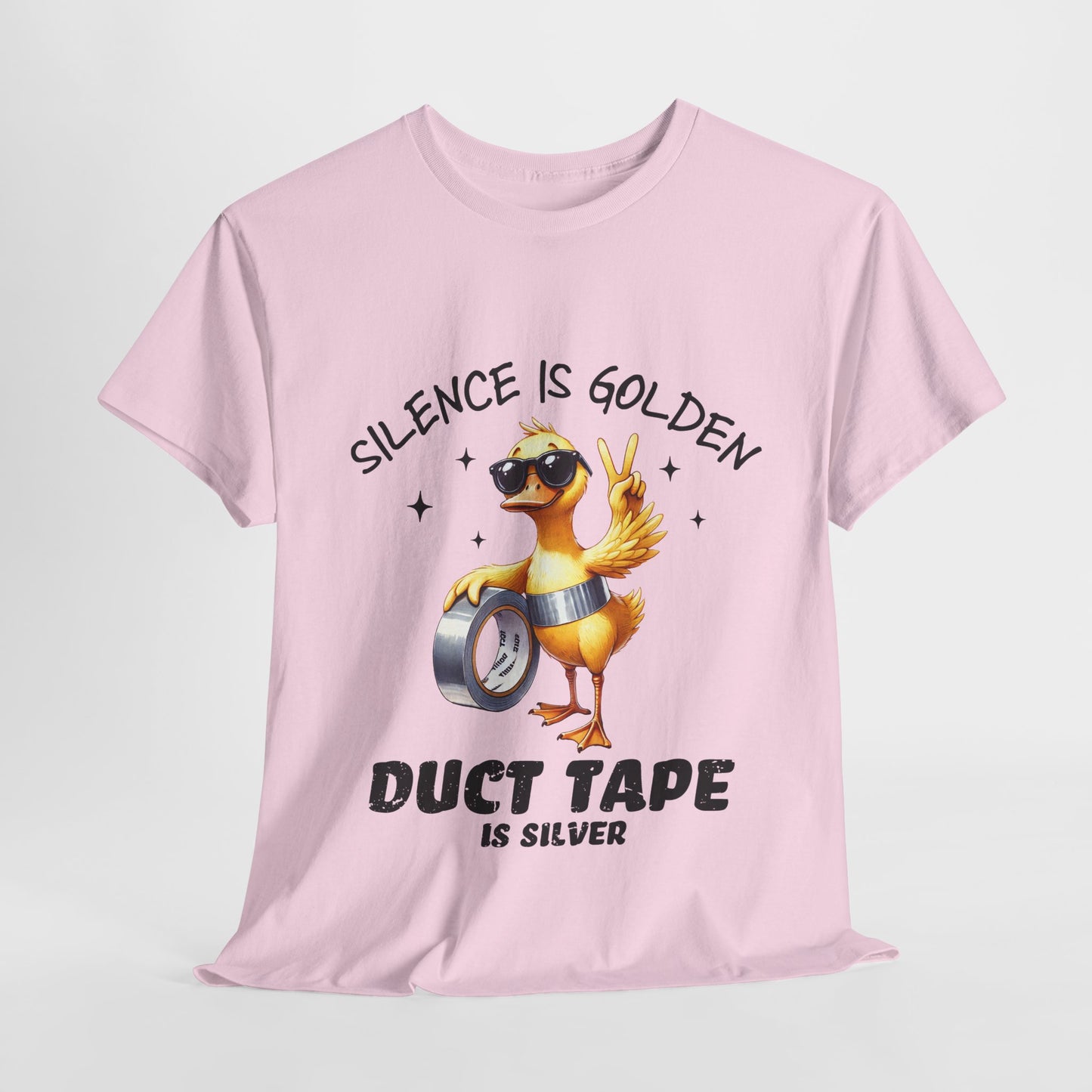 Silence Is Golden Duct Tape T-Shirt - Funny Duck Tee