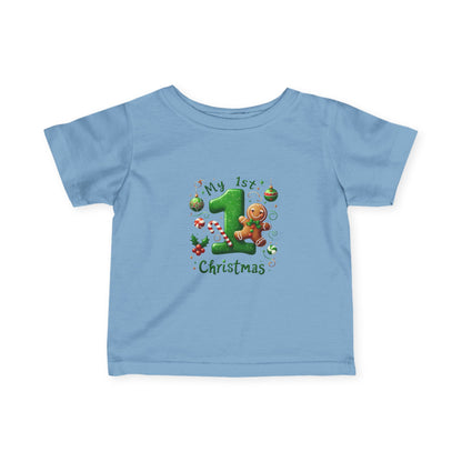 My First Christmas Baby Shirt - Gingerbread & Candy Cane Infant Tee