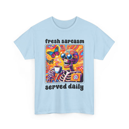 Psychedelic Coffee Skeleton T-Shirt - Trippy Boho Butterfly Tee