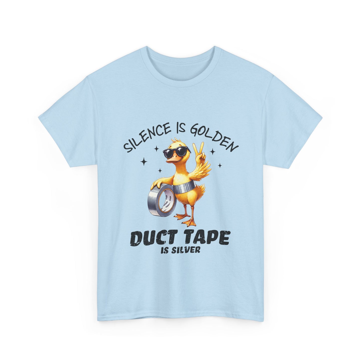 Silence Is Golden Duct Tape T-Shirt - Funny Duck Tee