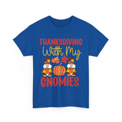 Thanksgiving With My Gnomies T-Shirt - Cute Fall Gnome Family Tee