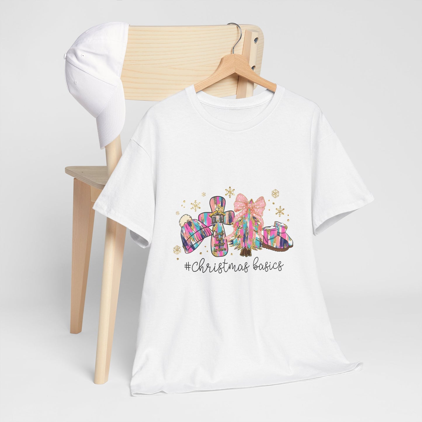 Christ the Savior Is Born T-Shirt - Pastel Nativity Cross Christmas Tee