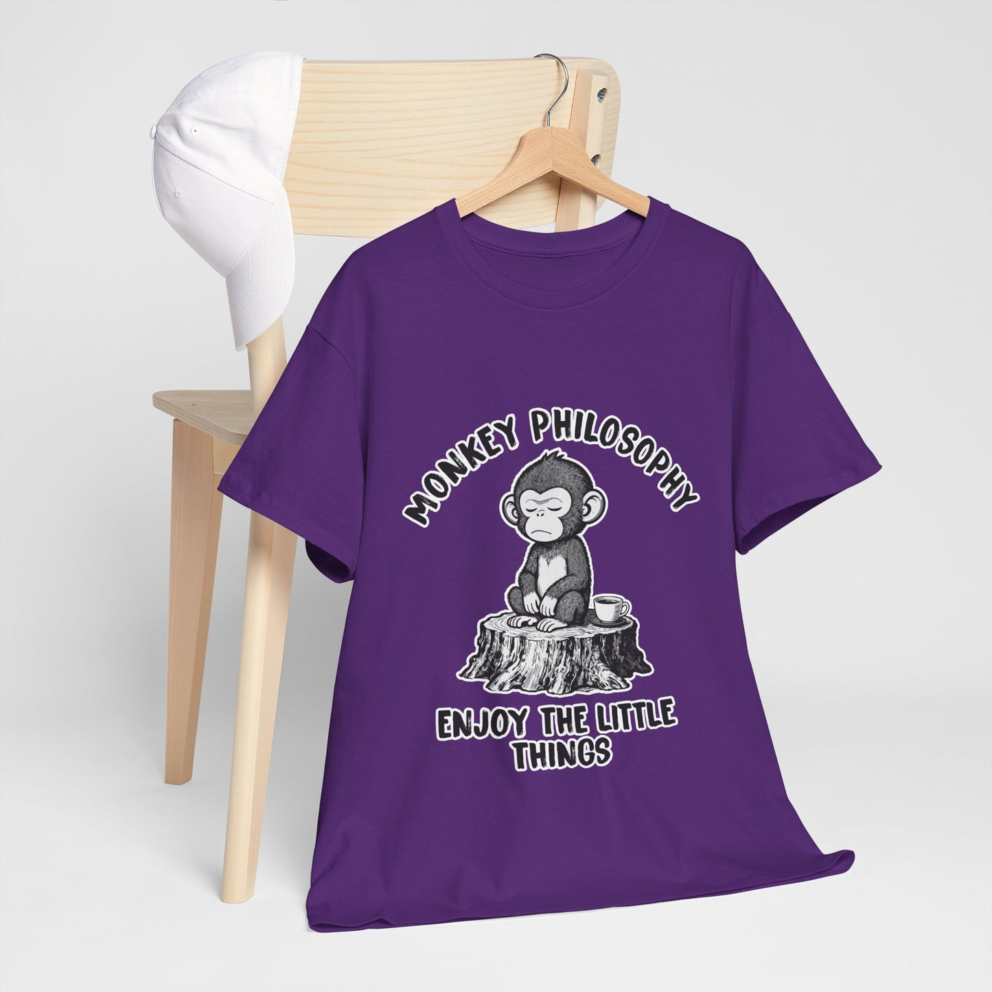 Monkey Philosophy Shirt – Peaceful Coffee Monkey Mindfulness Tee