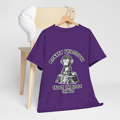 Monkey Philosophy Shirt – Peaceful Coffee Monkey Mindfulness Tee