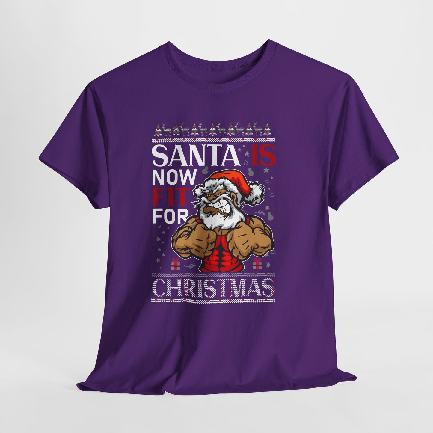 Santa Is Now Fit for Christmas Shirt – Funny Muscle Santa Gym Holiday Tee