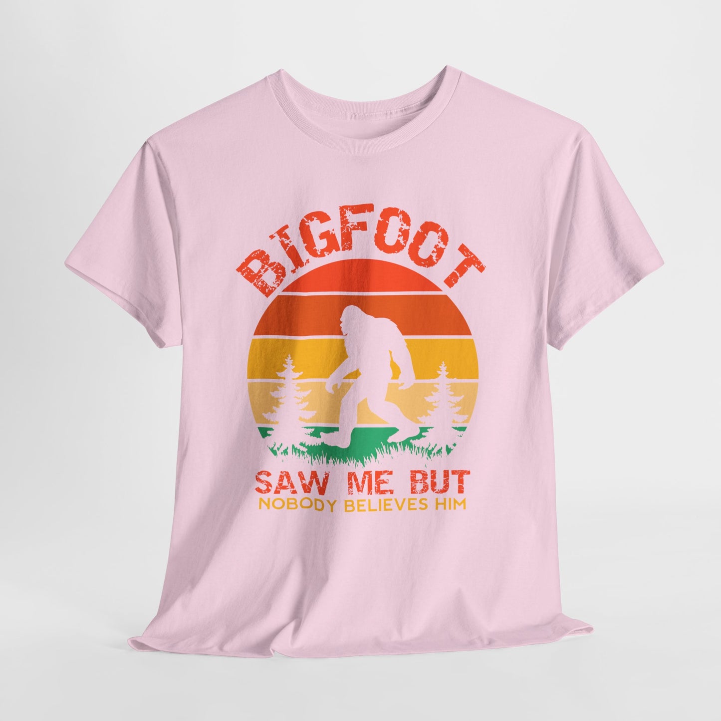Bigfoot Saw Me But Nobody Believes Him T-Shirt - Retro Camping Cryptid Tee