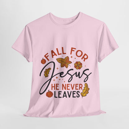 Fall For Jesus T-Shirt - Christian Faith Thanksgiving Autumn Pumpkin Tee