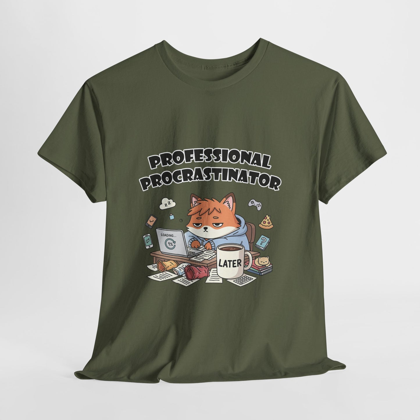 T-Shirt für professionelle Aufschieber – Lustiges Kawaii-Katzen-Pastell-T-Shirt