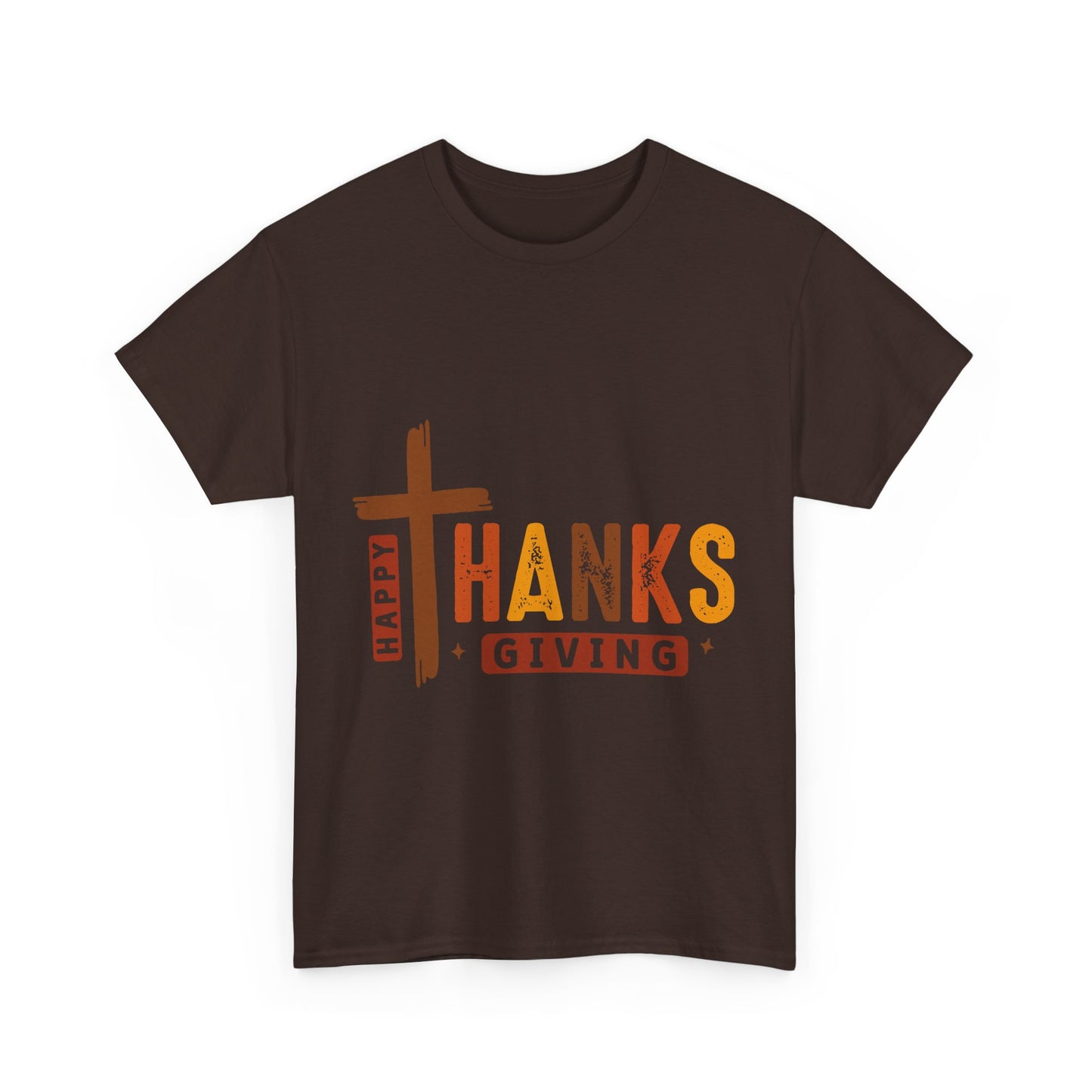 Christian Thanksgiving T-Shirt - Faith-Based “THANKS” Cross Jesus Tee