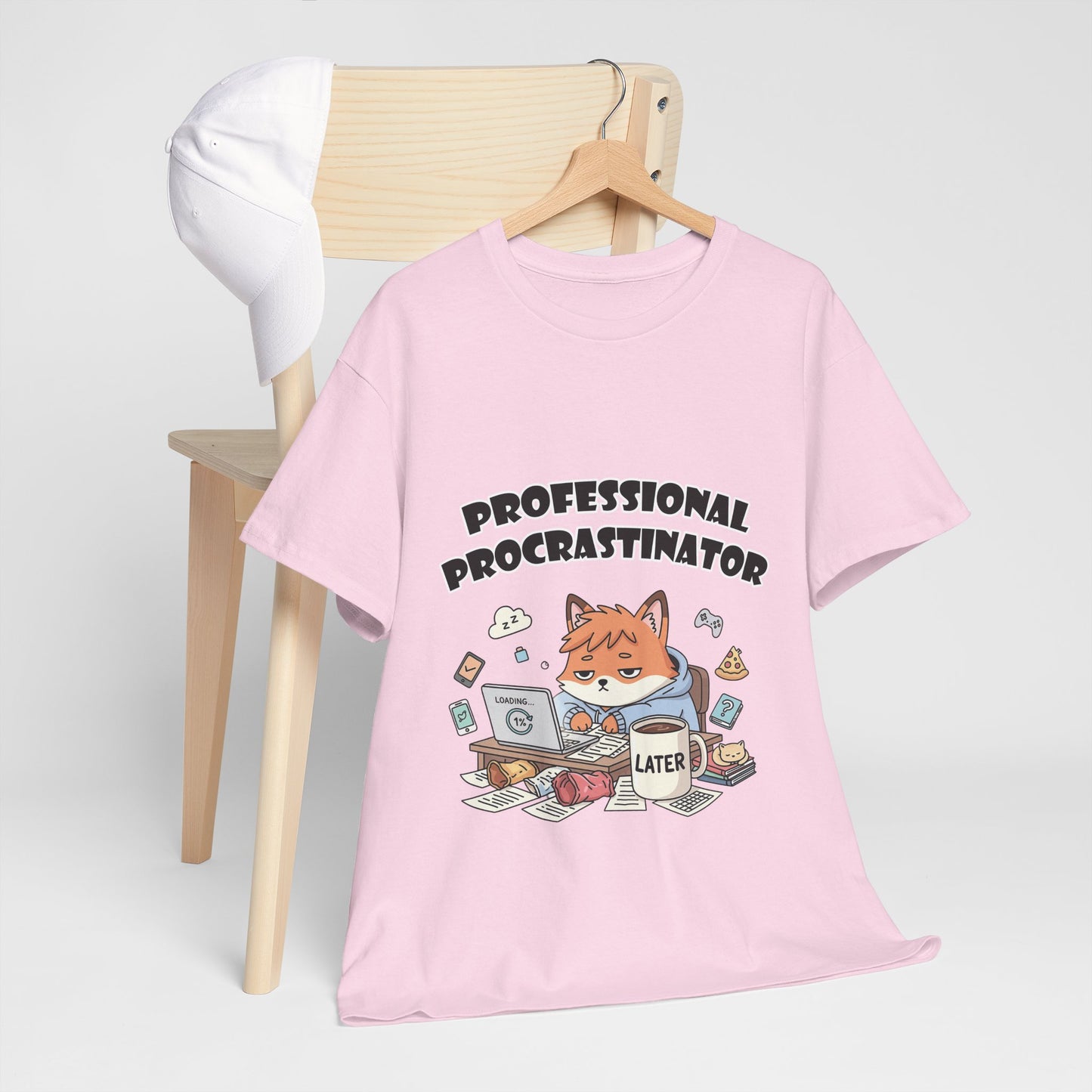 T-Shirt für professionelle Aufschieber – Lustiges Kawaii-Katzen-Pastell-T-Shirt