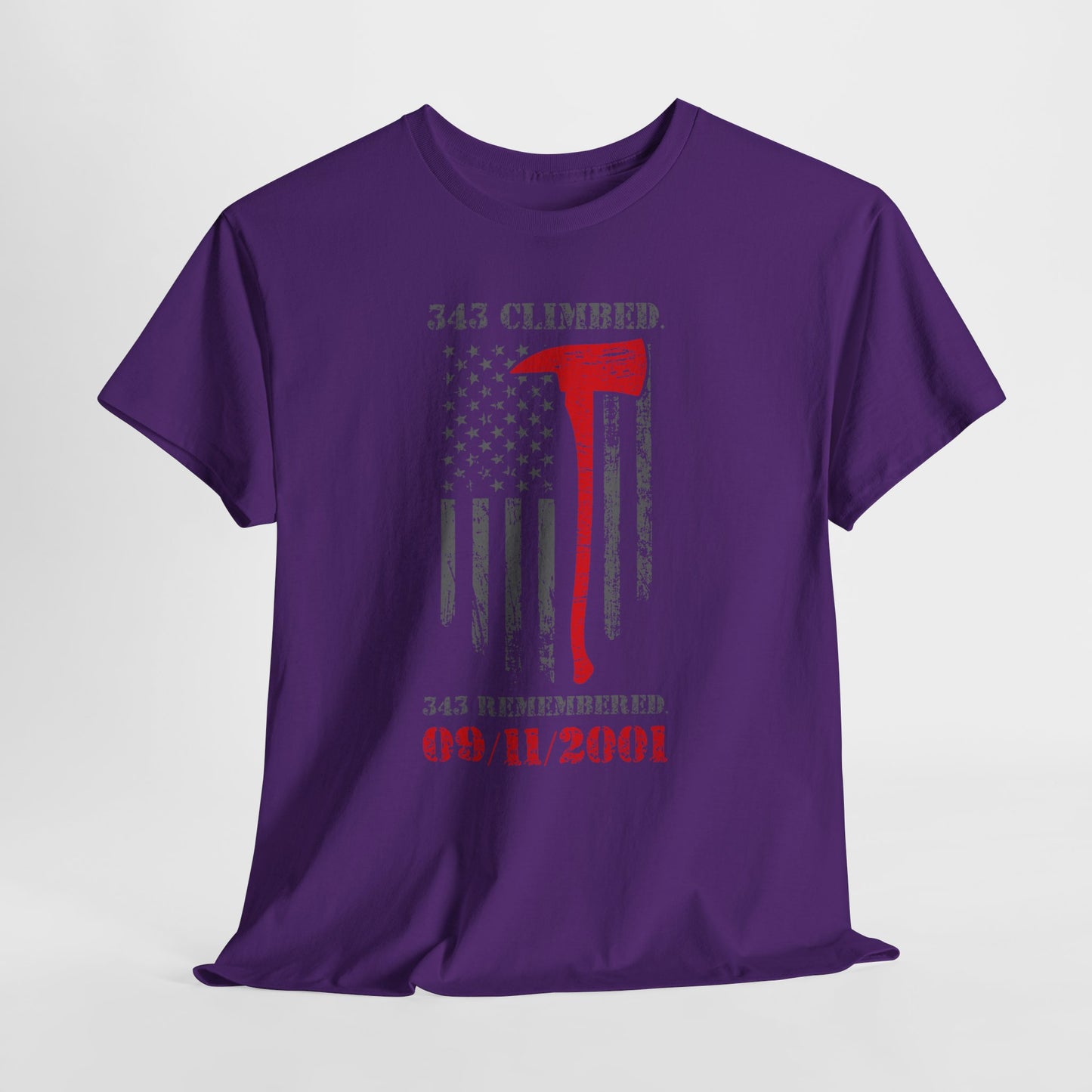 343 Climbed 343 Remembered T-Shirt - Firefighter 9/11 Memorial Tee