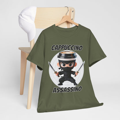 Cappuccino Assassino Shirt – Funny Coffee Ninja Tee for Caffeine Lovers