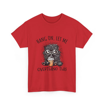 Overthinking Coffee Cat T-Shirt - Cute Nerdy Kawaii Tee