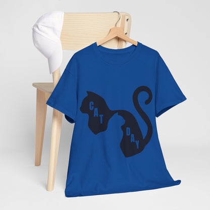 Cat Day Minimalist Black Cat Silhouette T-Shirt