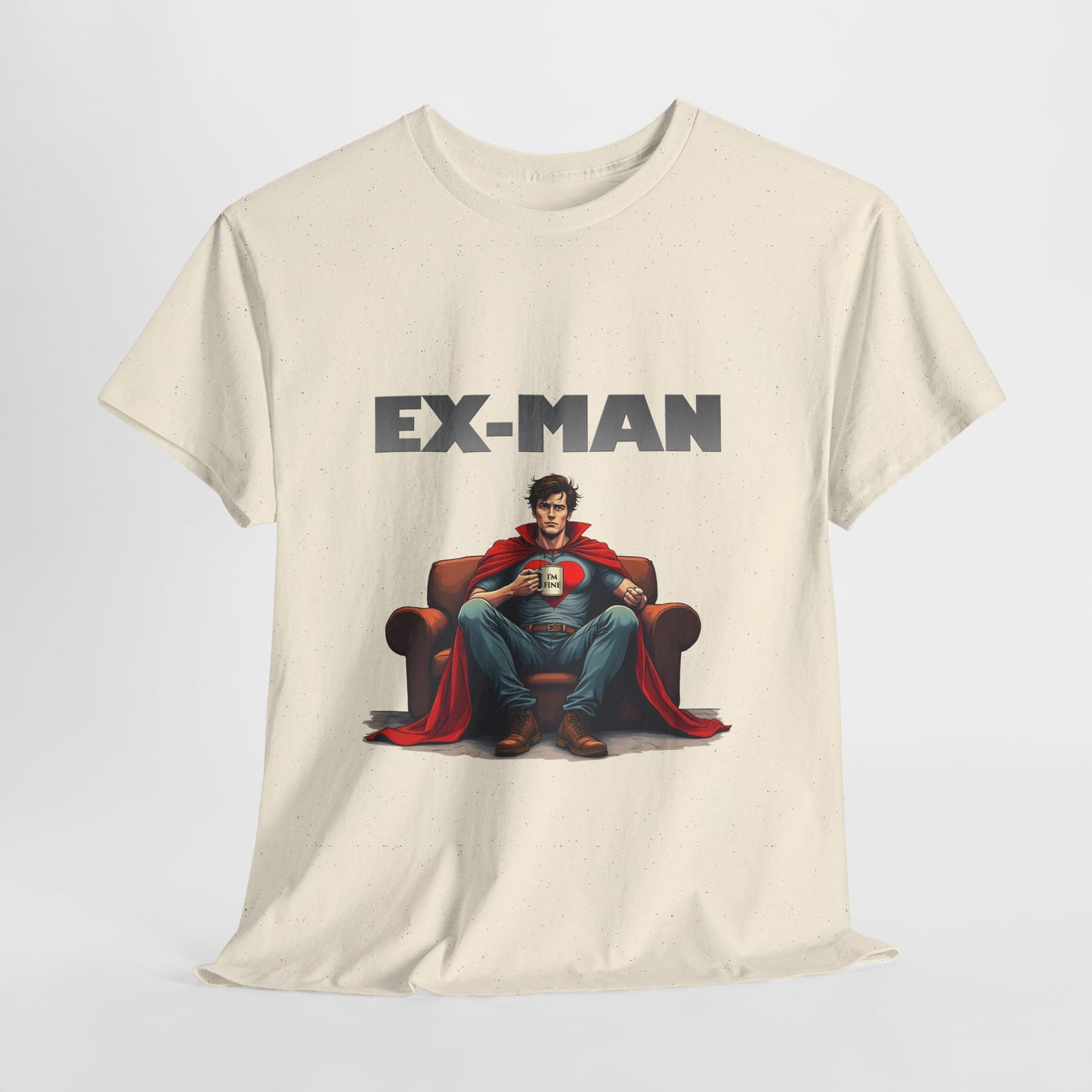 EX-MAN - Funny Superhero Breakup Parody T-Shirt | Heartbroken Comic Antihero Tee for Marvel Fans