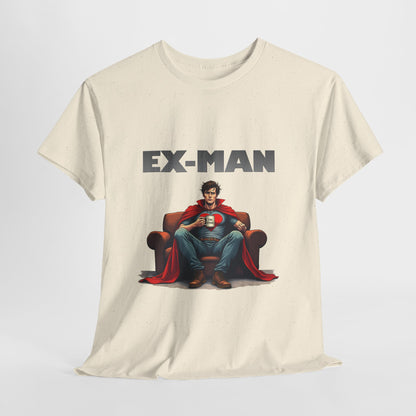 EX-MAN - Funny Superhero Breakup Parody T-Shirt | Heartbroken Comic Antihero Tee for Marvel Fans